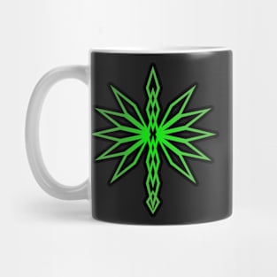 Green Abstract Celtic Knot Irish Pointy Edgy Sharp Red Fire Dragon Design Mug